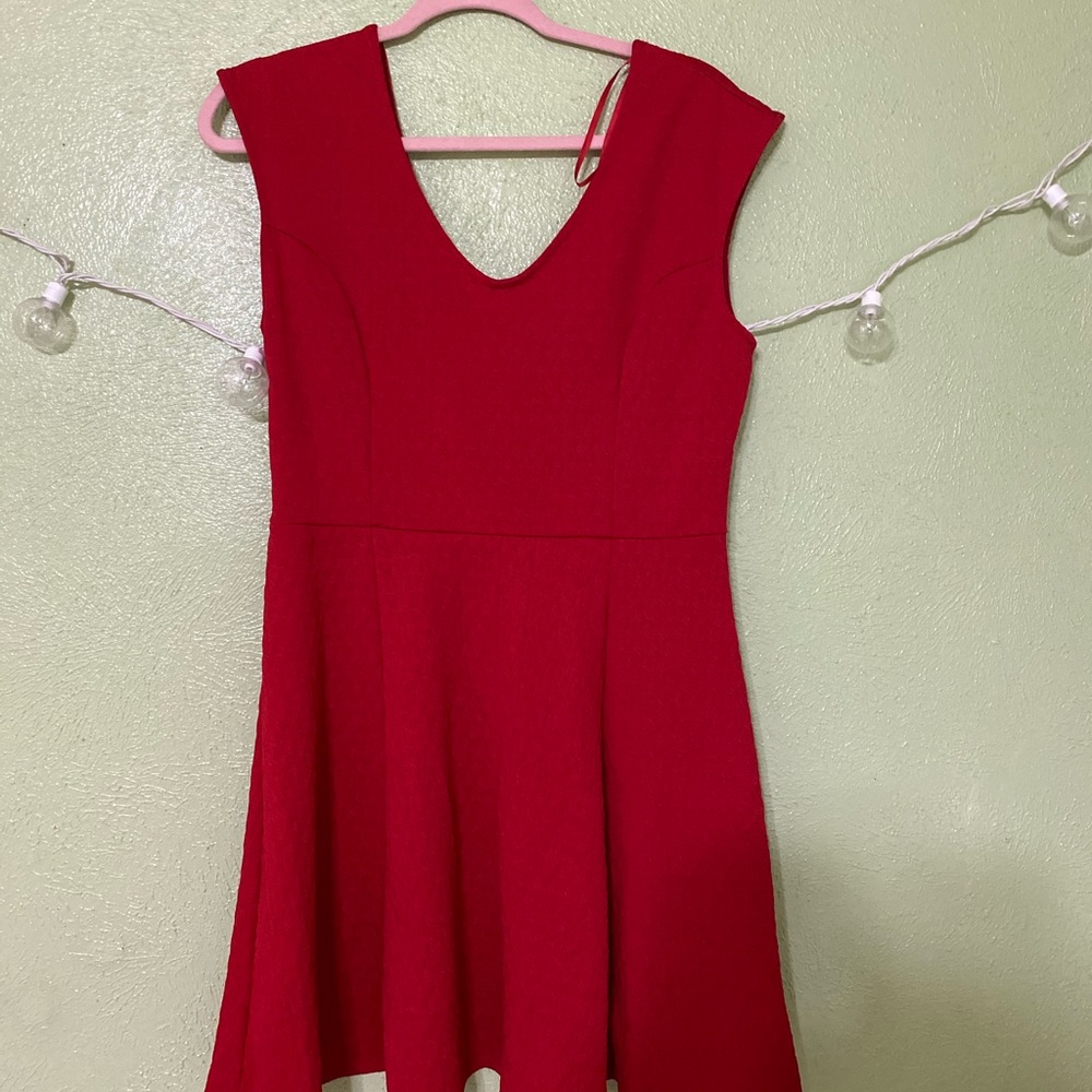 Red skater dress